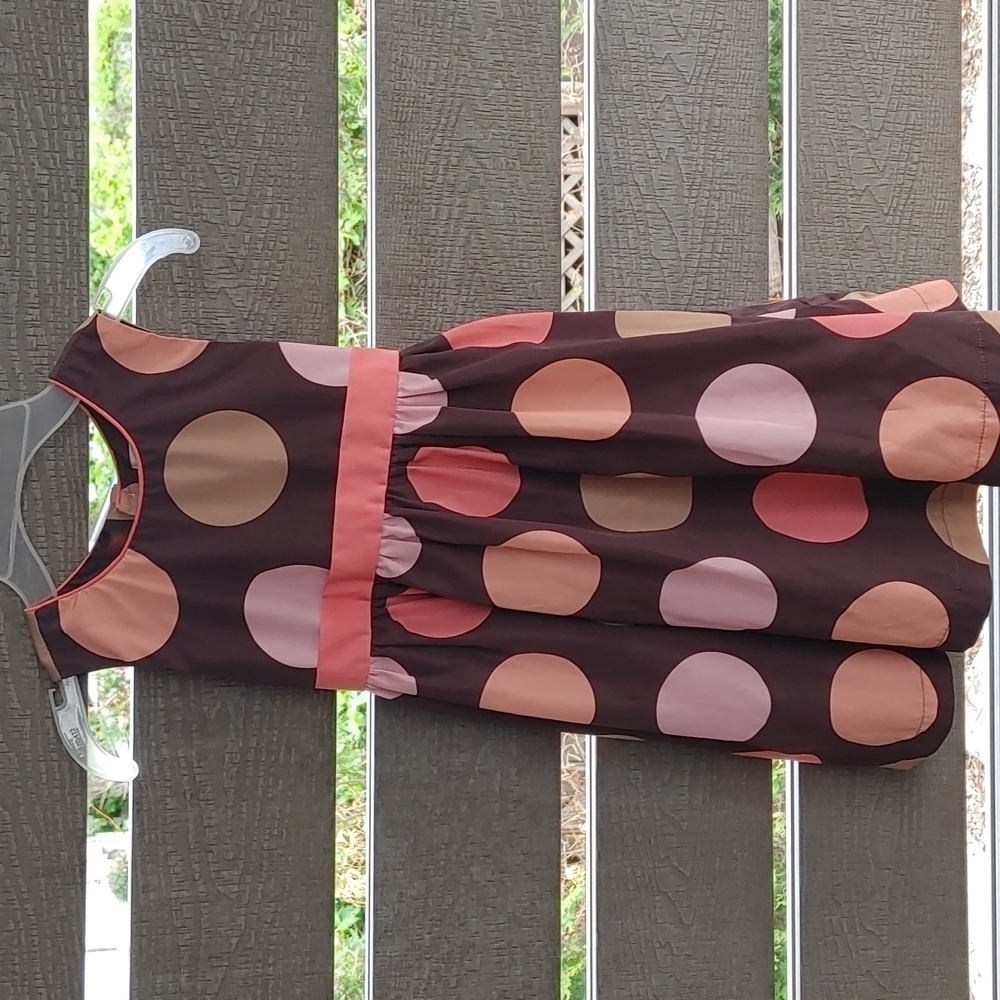 Joe Toddler Girls Polkadot print Formal Dress size 4 Years brown orange